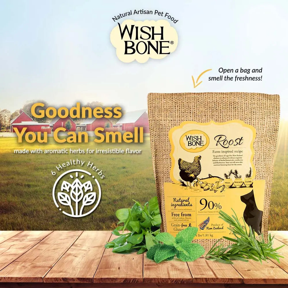 Wishbone Grain Free Roost  Premium New Zealand Chicken Dry Cat Food Wishbone