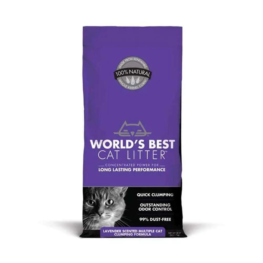 World's Best Cat Litter Lavender Scented Multiple Cat Clumping Formula Cat Litter 28 Lbs World's Best Cat Litter