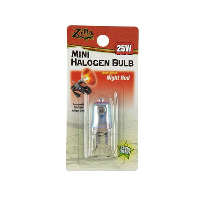 Zilla® Mini Halogen Bulb 25 Watt Night Red Color 2.5 X 0.75 X 4 Inch Zilla®