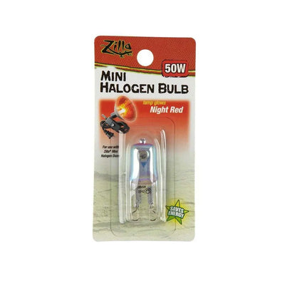 Zilla® Mini Halogen Bulb 50 Watt Night Red Color 2.5 X 0.75 X 4 Inch Zilla®