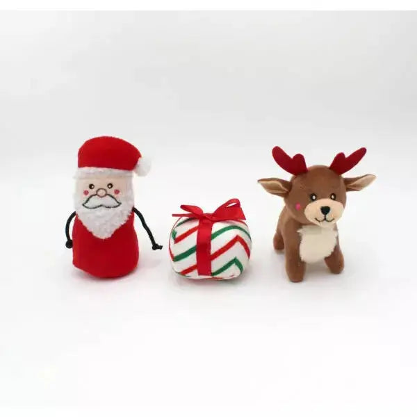Zippy Paws Holiday Burrow Santa's Sleigh Dog Toys Zippy Paws