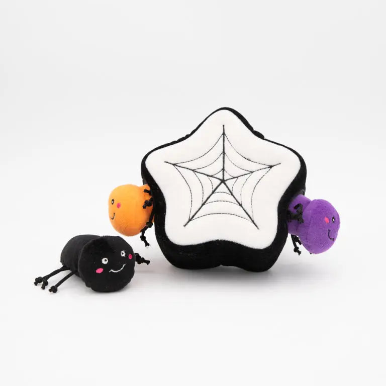 ZippyPaws Halloween Burrow Spider Web Dog Toys ZippyPaws