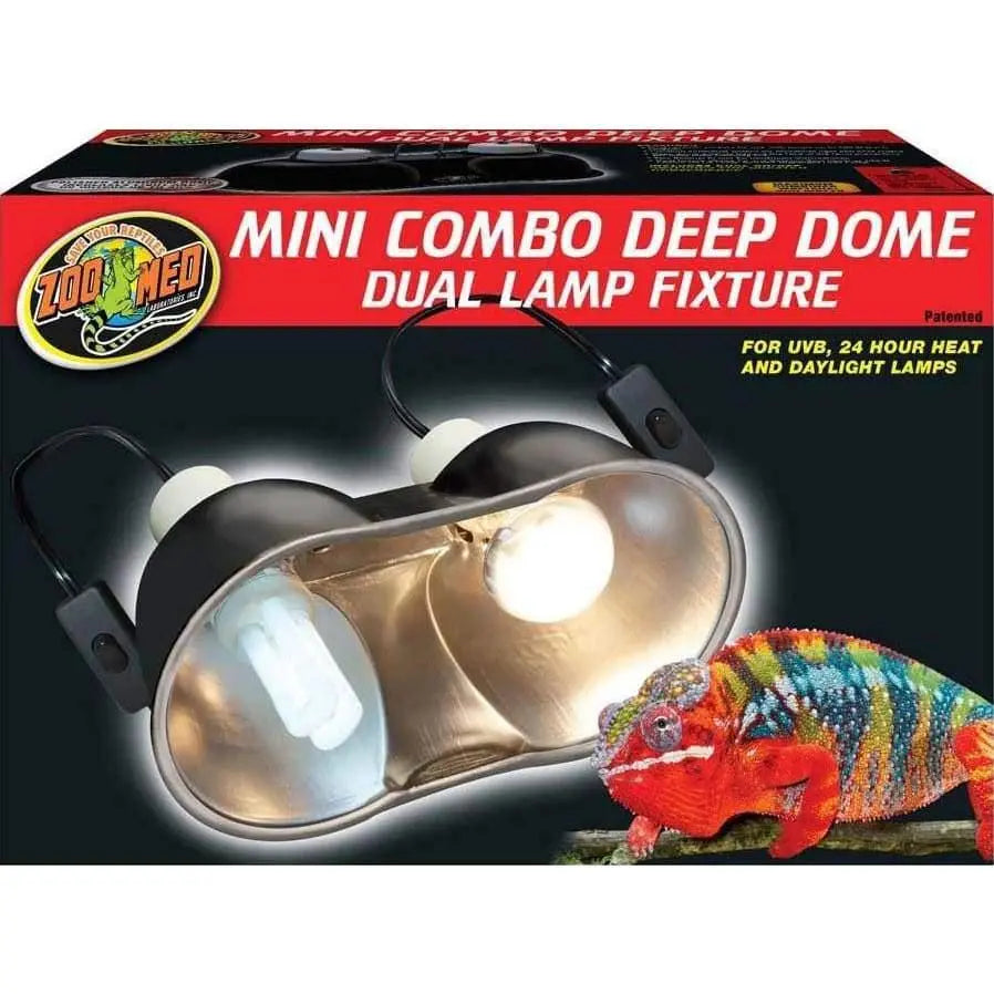 Zoo Med Mini Combo Deep Dome Lamp Fixture - Black Zoo Med Laboratories