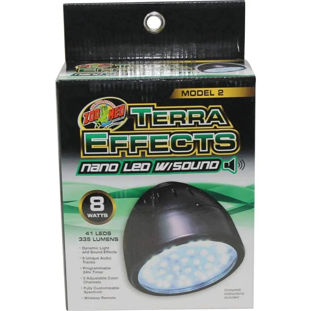 Zoo Med Terra Effects Model 2 Nano LED Light with Sound Black Zoo Med Laboratories