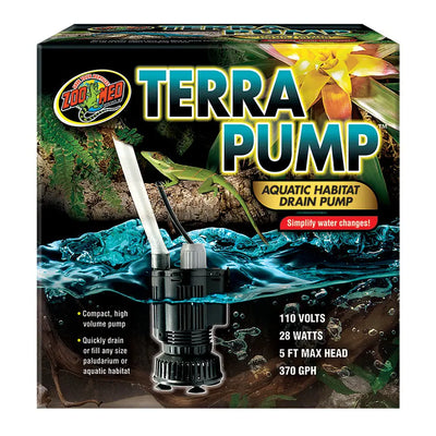 Zoo Med Terra Pump Aquatic Habitat Drain Pump 370 GPH Zoo Med Laboratories