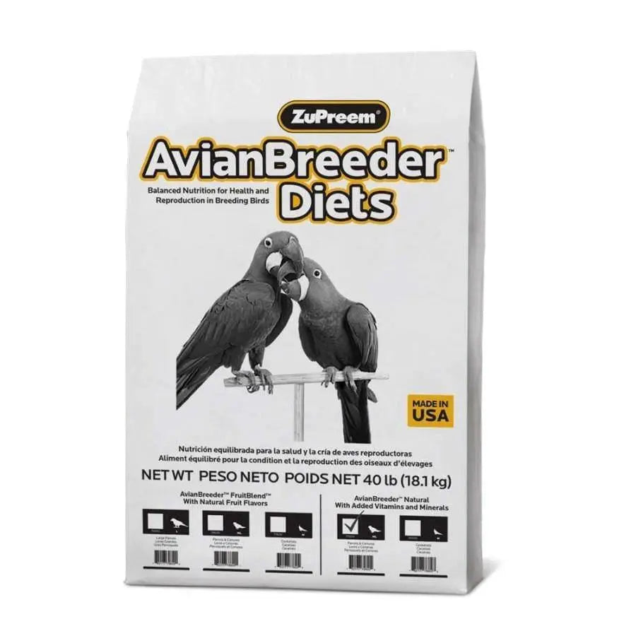 ZuPreem AvianBreeder Natural Pelleted Bird Food for Parrots and Conures 1ea/40 lb ZuPreem