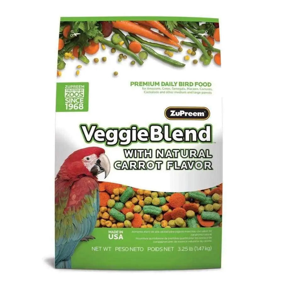 ZuPreem VeggieBlend with Natural Flavor Pelleted Best Food for Parrot Bird and Conures 3.25 lb ZuPreem
