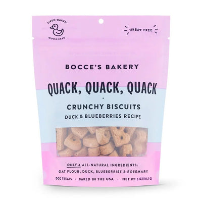 Bocce's Bakery Quack Quack Quack 5oz Biscuit Bags Dog Treats - Talis Us