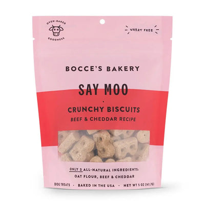 Bocce's Bakery Say MOOOO 5oz Biscuit Bags Dog Treats - Talis Us