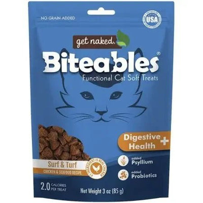 Get Naked Digestive Health Biteables Soft Cat Treats Surf and Turf Flavor 3 oz - Talis Us