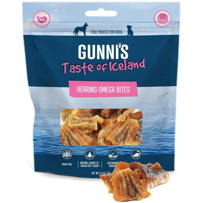 Gunni's Taste of Iceland Heart Healthy Herring Meat Bites Dog Treats 3.0oz - Talis Us