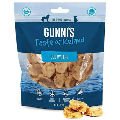 Gunni's Taste of Iceland Omega Rich Cod Wafers Dog Treats 5.0oz - Talis Us