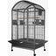 Large dome top bird cage with spacious interior and sturdy stand for pet birds