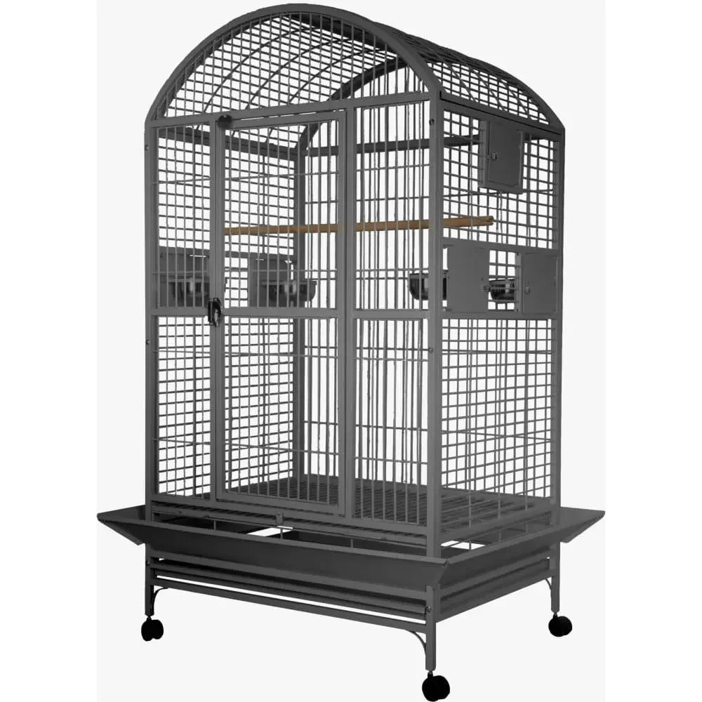 Large dome top bird cage with spacious interior and sturdy stand for pet birds