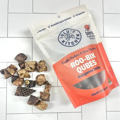 Lulu's Kitchen Roo - Bix Qubes Kangaroo Jerky Dog Treats - Talis Us