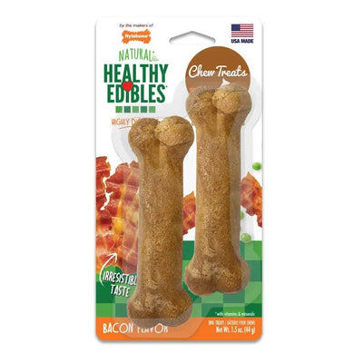 Nylabone Healthy Edibles All - Natural Long Lasting Bacon Flavor Chew Treats - Talis Us