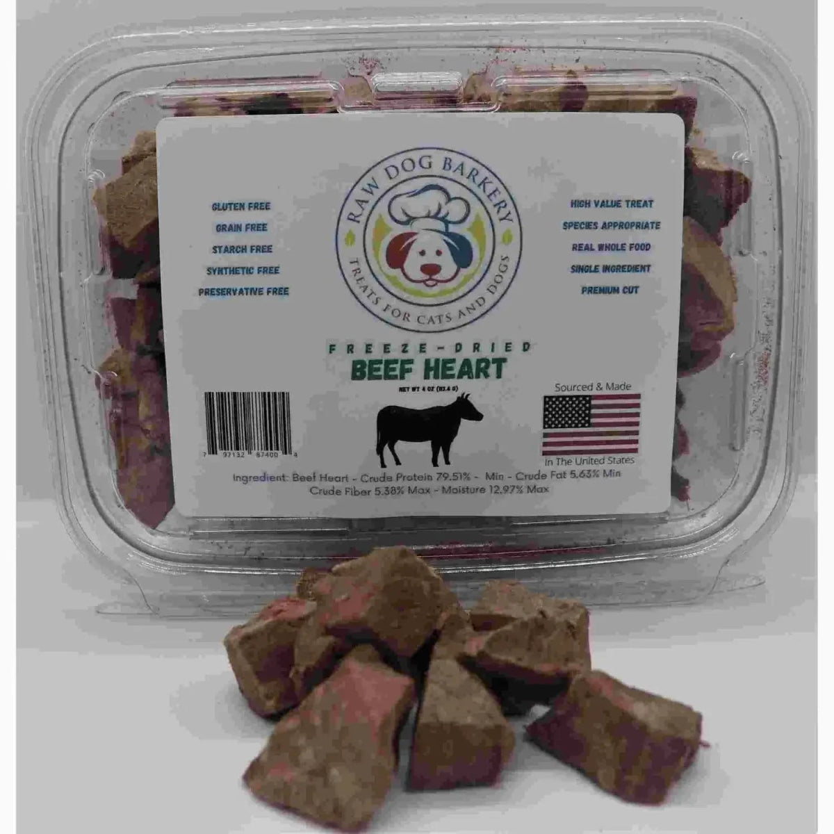 Raw Dog Barkery Beef Heart Freeze - Dried Dog Treats - Talis Us