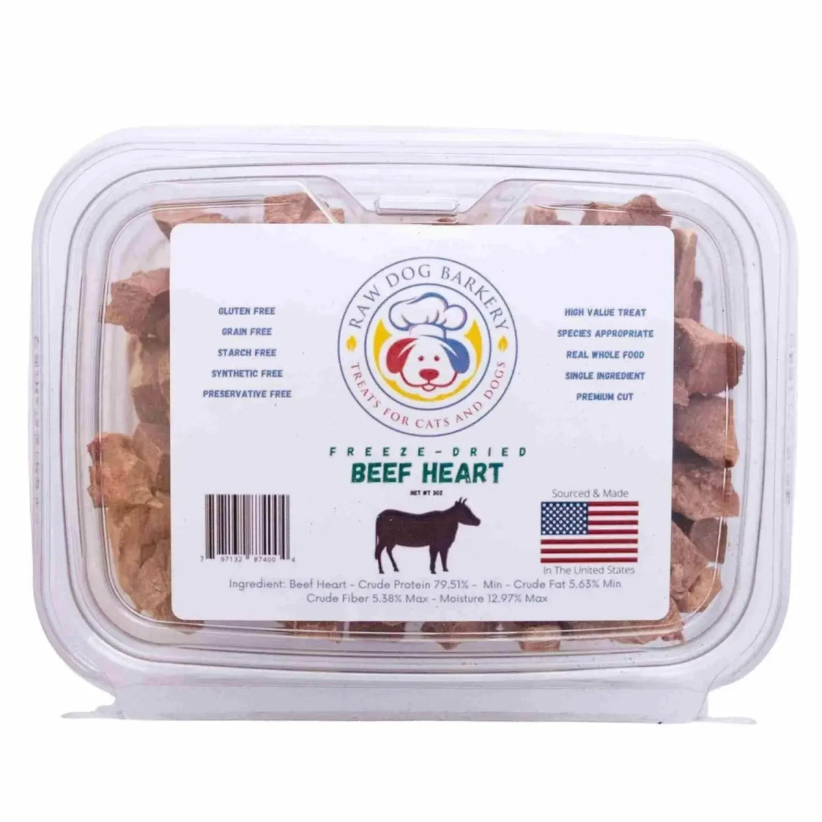 Raw Dog Barkery Beef Heart Freeze - Dried Dog Treats - Talis Us