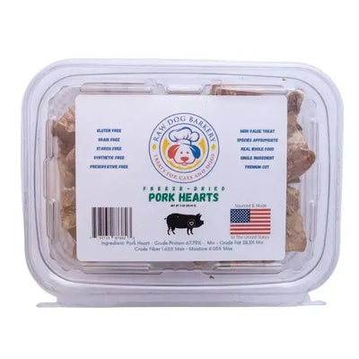 Raw Dog Barkery Pork Hearts Freeze - Dried Dog Treats - Talis Us