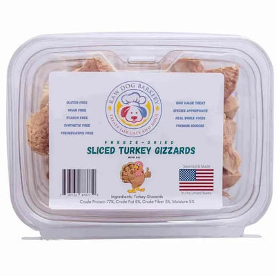 Raw Dog Barkery Turkey Gizzards Sliced Freeze - Dried Freeze - Dried Dog Treats - Talis Us