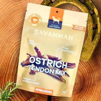 Savannah Chewy Ostrich Tendon Mix. Long - lasting, Natural Dog Chew Treat - Talis Us