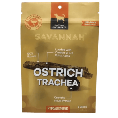Savannah - Crunchy Ostrich Trachea Cuts. Light - weight, Natural Dog Chew Treat - Talis Us