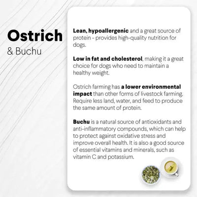 Savannah Pet Food Hypoallergenic Ostrich Sausages Dog Treats with Digestive Boosting Buchu - Talis Us