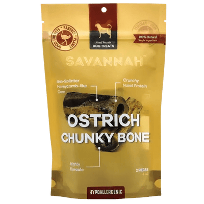 Savannah Splinter - Free Ostrich Chunky Bones. Long - lasting, Natural Dog Gnaw Treat - Talis Us